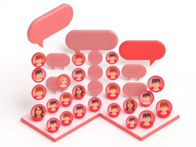 Shared inbox with conversation avatars and chat bubbles